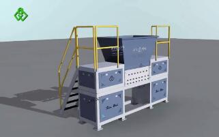 雙軸剪切撕碎機(jī)三維動(dòng)畫，雙軸撕碎機(jī)