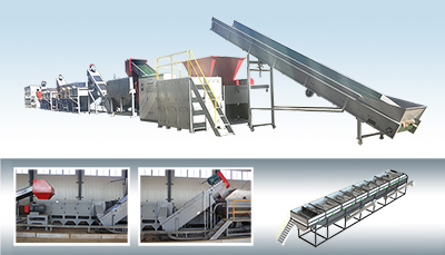 塑料瓶回收清洗線(xiàn),脫標-撕碎-色選